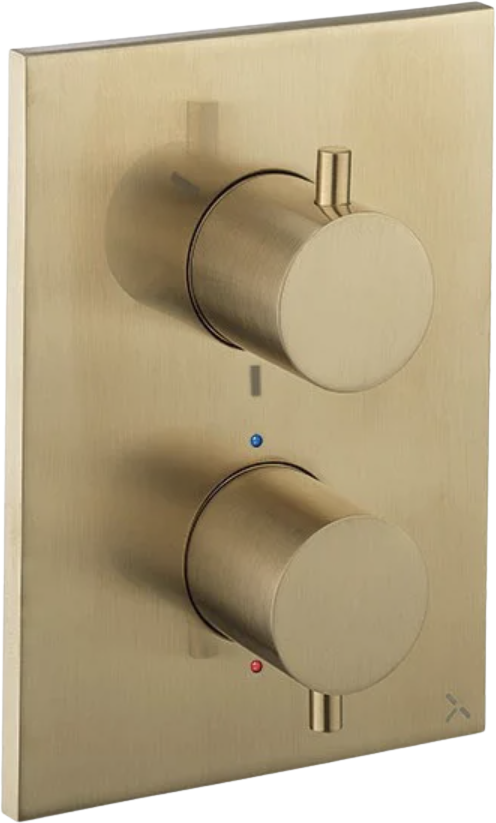 Crosswater - Brushed Brass MPRO Crossbox 3 Outlet Trim & Levers Finishing Kit