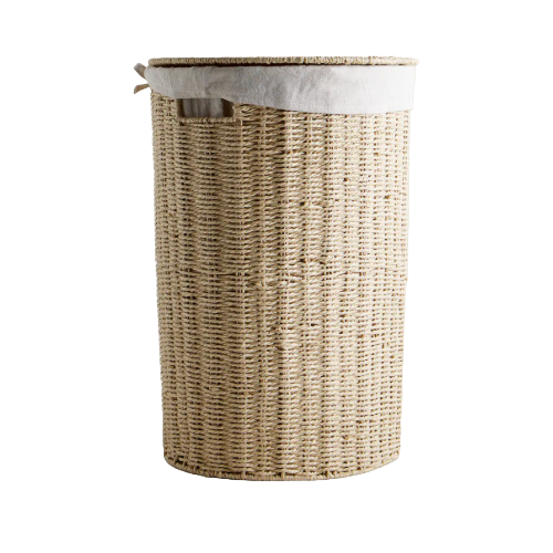 FABRIC-LINED LAUNDRY BASKET