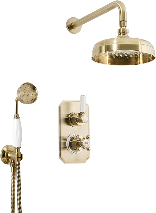 Thermostatic Shower with Diverter, Hand Shower and Shower Head (2 Outlet)