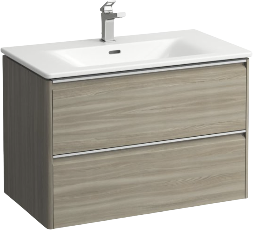 Palace 2 Drawer Vanity Unit & Basin with Chrome Handles