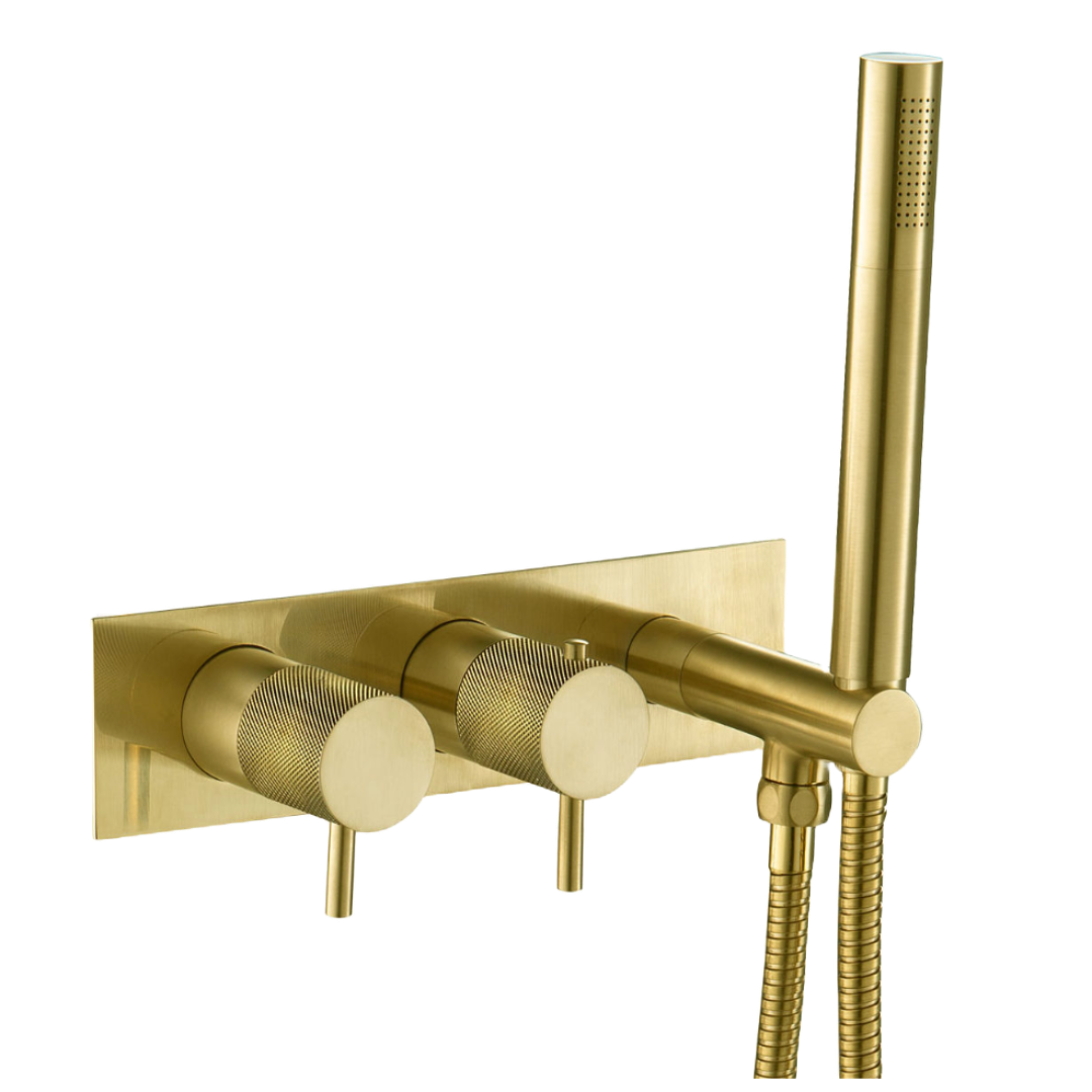 VOS Thermostatic Concealed 2 Outlet Shower Valve, Handset