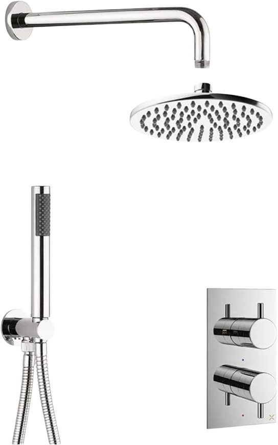 Crosswater MPRO Chrome 2 Outlet 2-Handle Shower Bundle