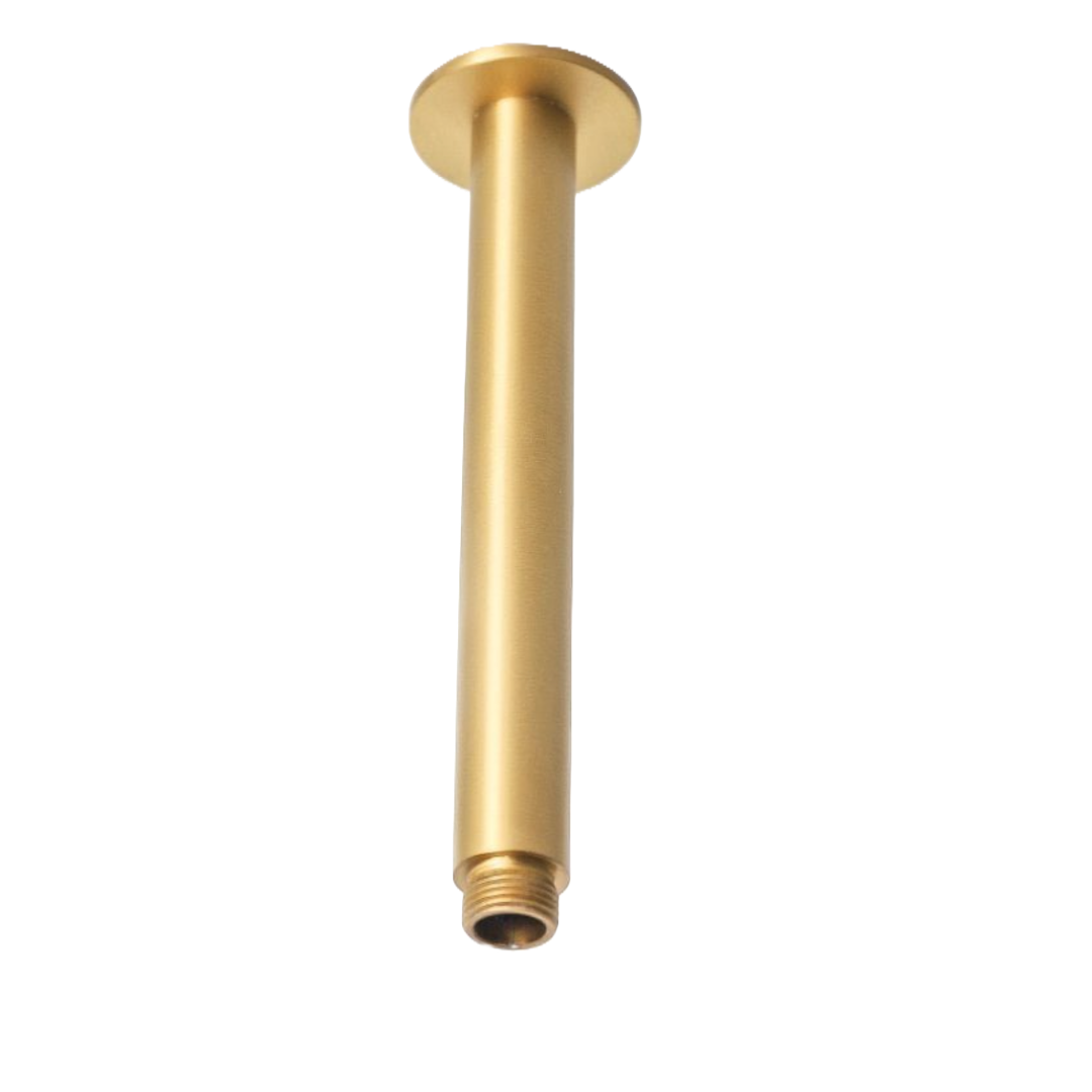 Brushed Gold Ceiling Mount Shower Arm 200mm