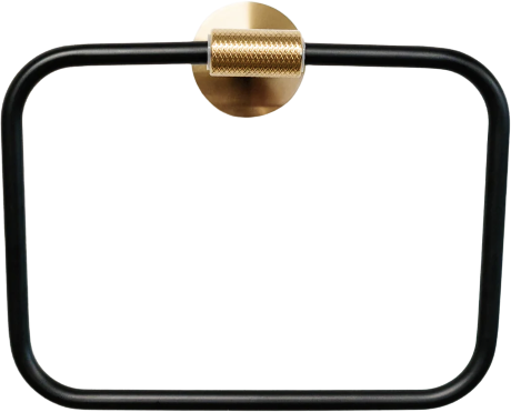 Imperium Matt Black & Brushed Brass Knurled Towel Ring