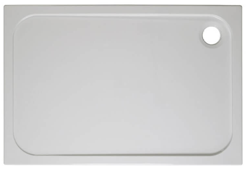 Crosswater Rectangular 45mm White Stone Resin Low Level Tray With Waste