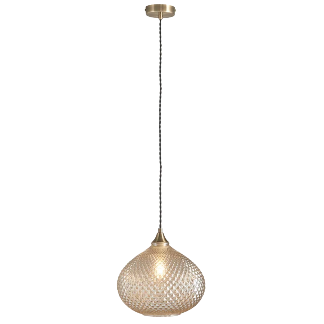 Alfhild 1 - Light Brass Teardrop Pendant