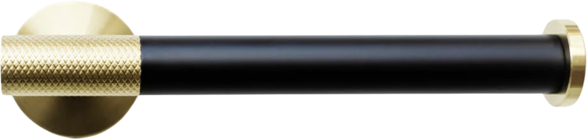 Imperium Matt Black & Brass Knurled Toilet Roll Holder