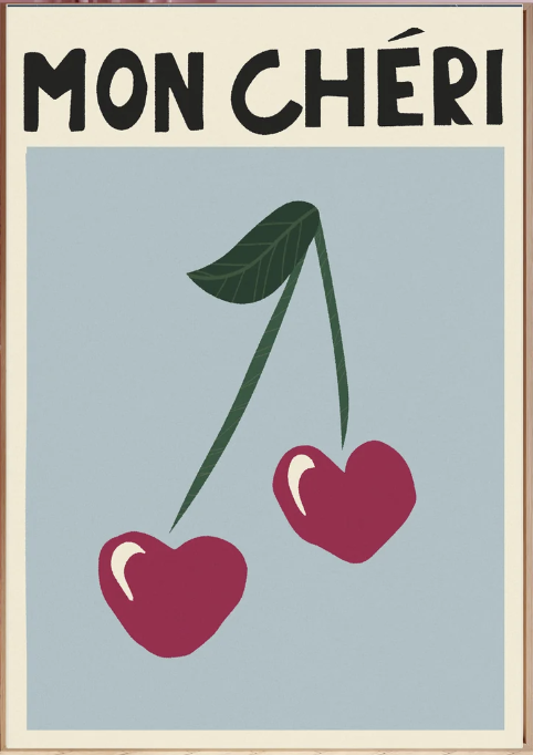 Mon Cheri Typography Art Print