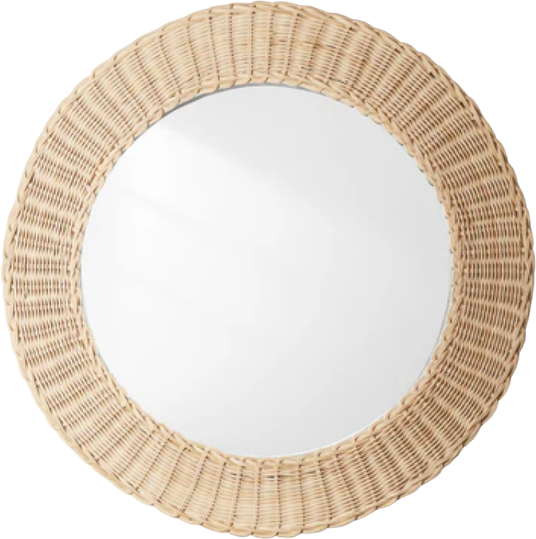 Chui mirror in natural woven cane