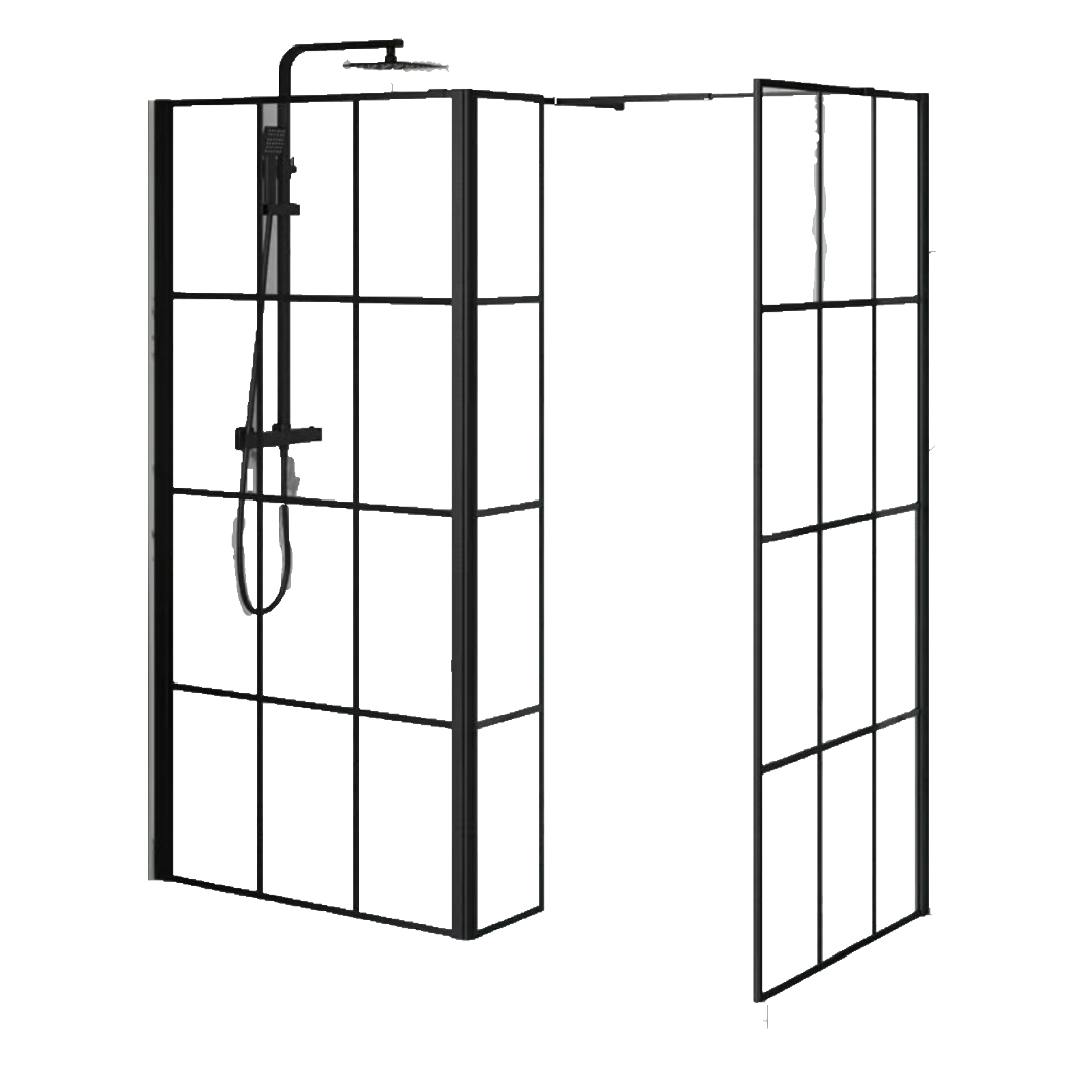 Wetroom Screen Panel Matrix Glass 800mm x 1900mm High