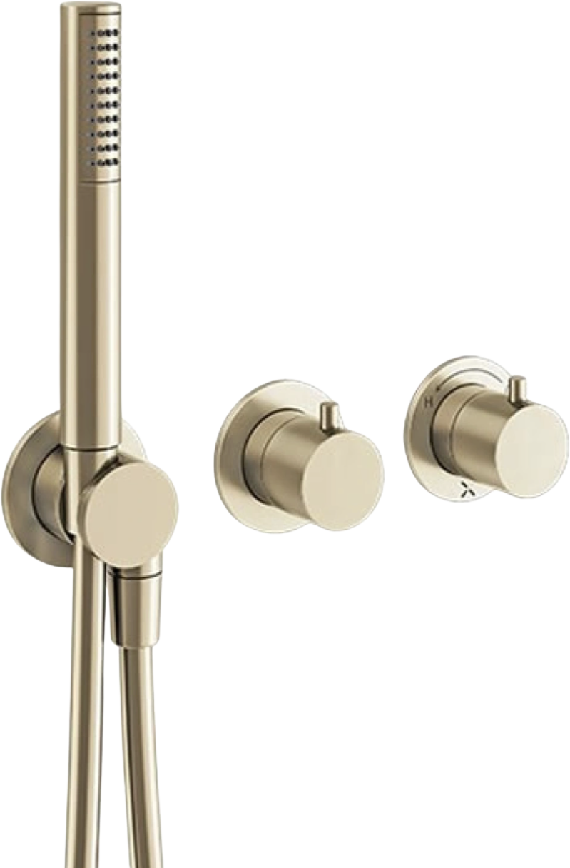 Crosswater MPRO Module Brushed Brass 2 Handle Shower Valve & Handset