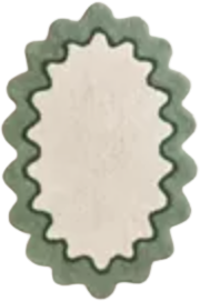 George Home Green & Cream Scallop Bath Mat