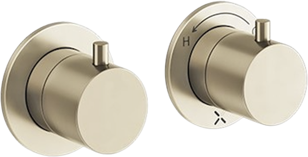 Crosswater MPRO Module Brushed Brass 2 Outlet 2 Handle Concealed Shower Valve