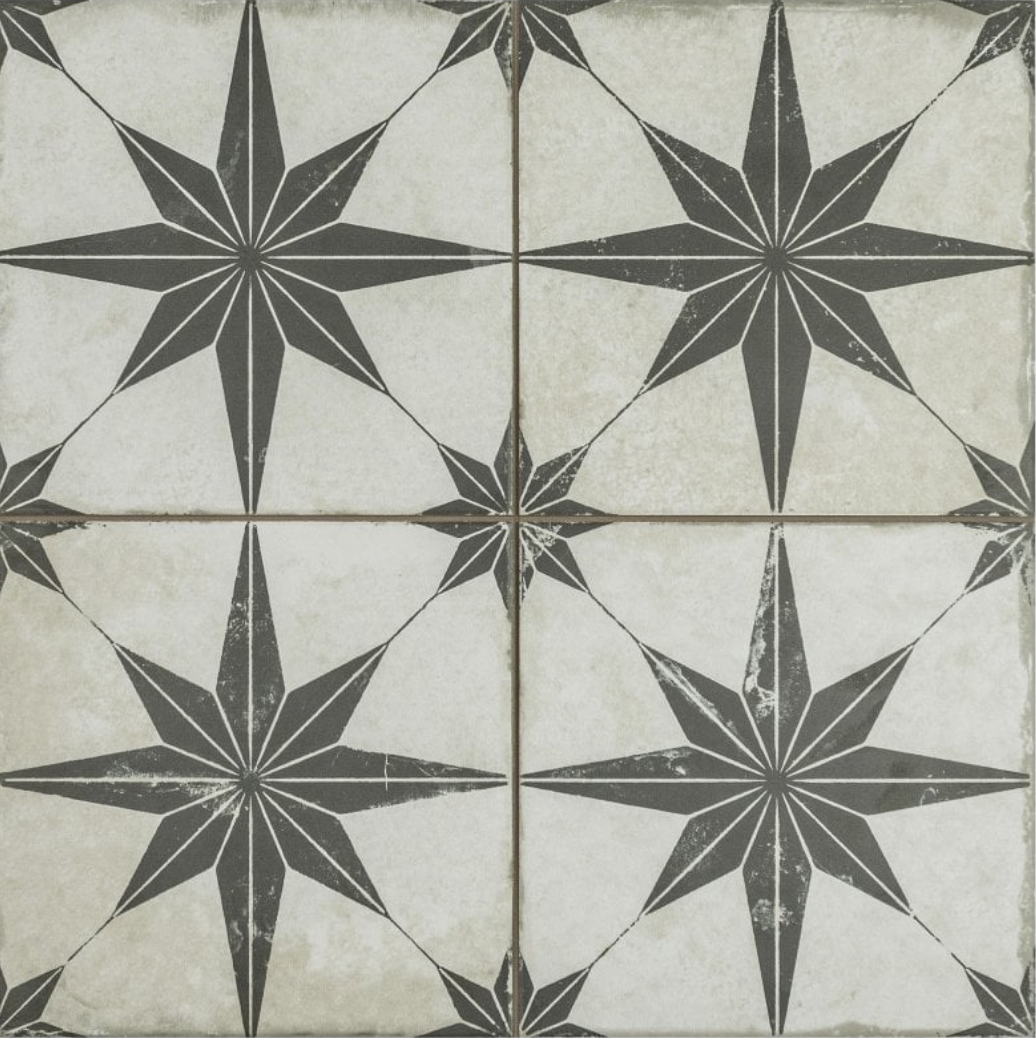 Scintilla Black Star Pattern  Wall & Floor Tile