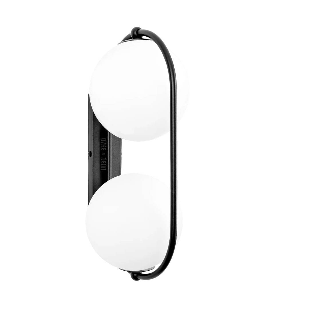 DOUBLE GLOBE ROD WALL LIGHT