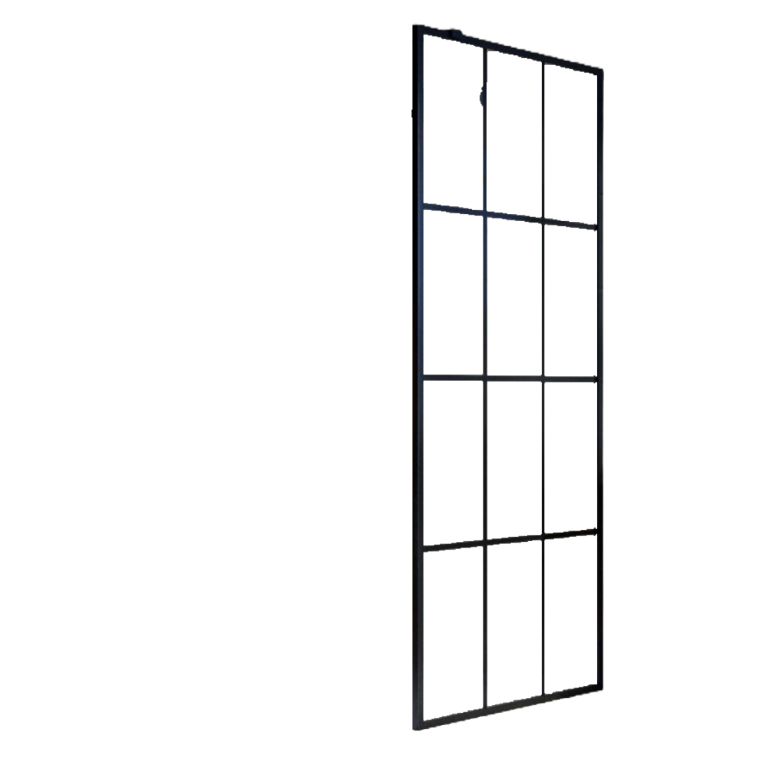 700mm Black Grid Shower Screen for Wetroom