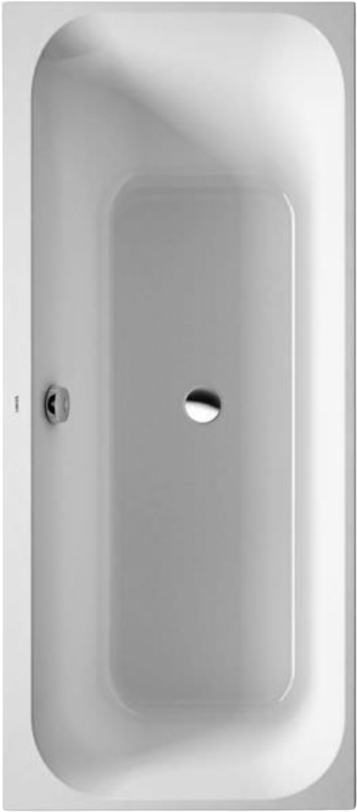 Duravit Happy D2 Built-In Bath With One Backrest Slope Without Frame