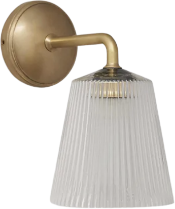 Richmond Small Wall Light Fluted Glass - Antique Brass
