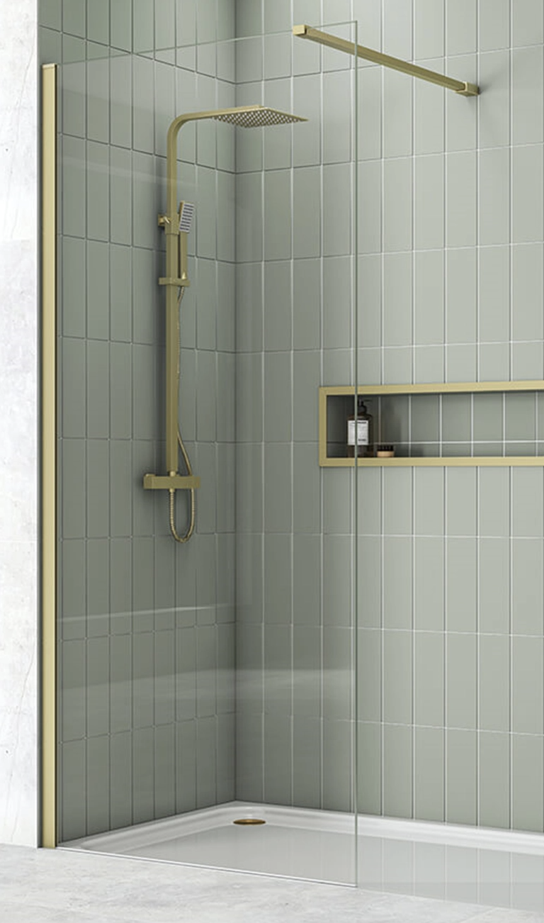 Harbour i8 Brushed Brass 8mm Glass Screen